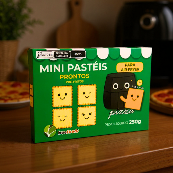 Mini Pastéis Prontos Pré-Fritos Congelados - Sabor Pizza