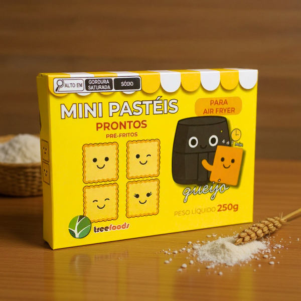 Mini Pastéis Prontos Pré-Fritos Congelados - Sabor Queijo